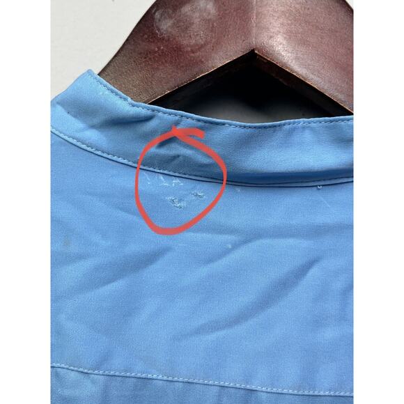 Lauren Ralph Lauren Womens Shirt XS Extra Small Pockets Button-Front Blue Flaw - Picture 7 of 8